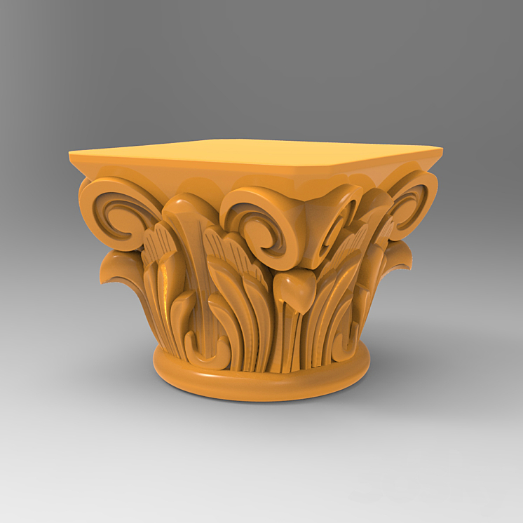 carved wooden column 3DS Max - thumbnail 1