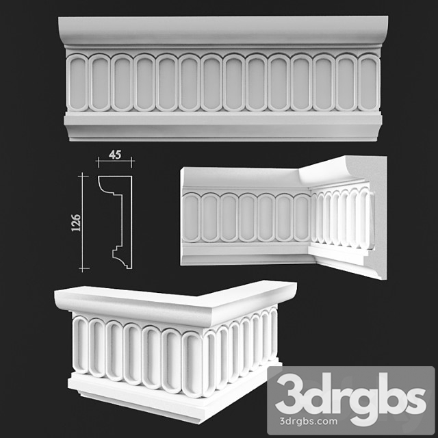 Ceiling Cornice 1 3dsmax Download - thumbnail 1