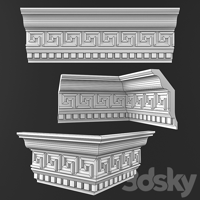 Ceiling cornice 50 KO 016 Gp 3DS Max Model - thumbnail 2