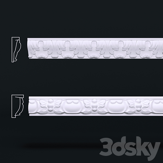 Ceiling cornices 3DS Max Model - thumbnail 3