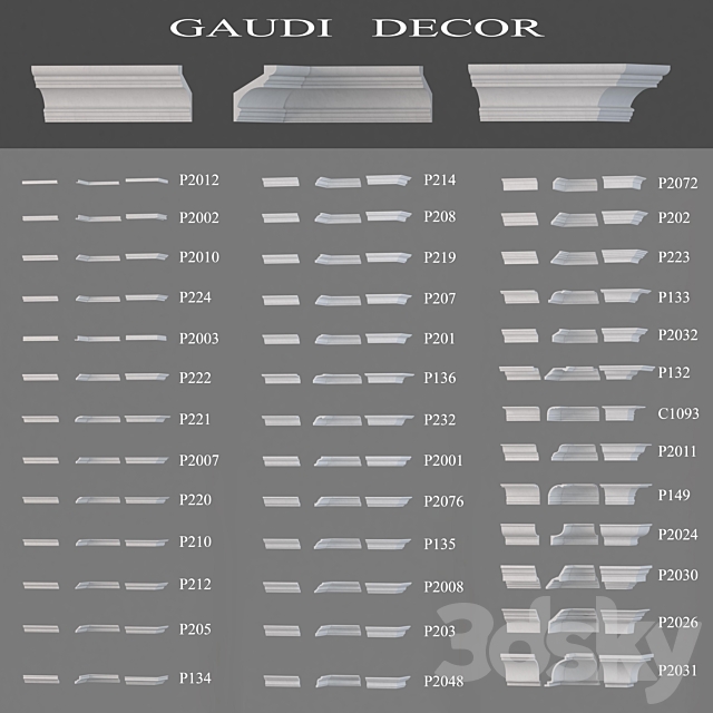 Ceiling cornices Gaudi Decor 3DS Max Model - thumbnail 1