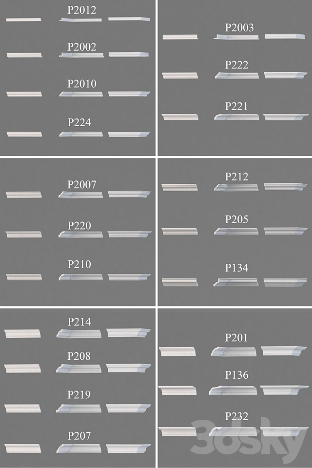 Ceiling cornices Gaudi Decor 3DSMax File - thumbnail 2