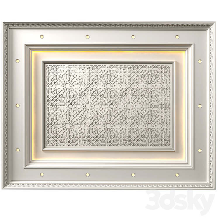 Ceiling in oriental style. Arabic decorative ceiling.Oriental Eastern Ceiling Classic 3DS Max Model - thumbnail 3