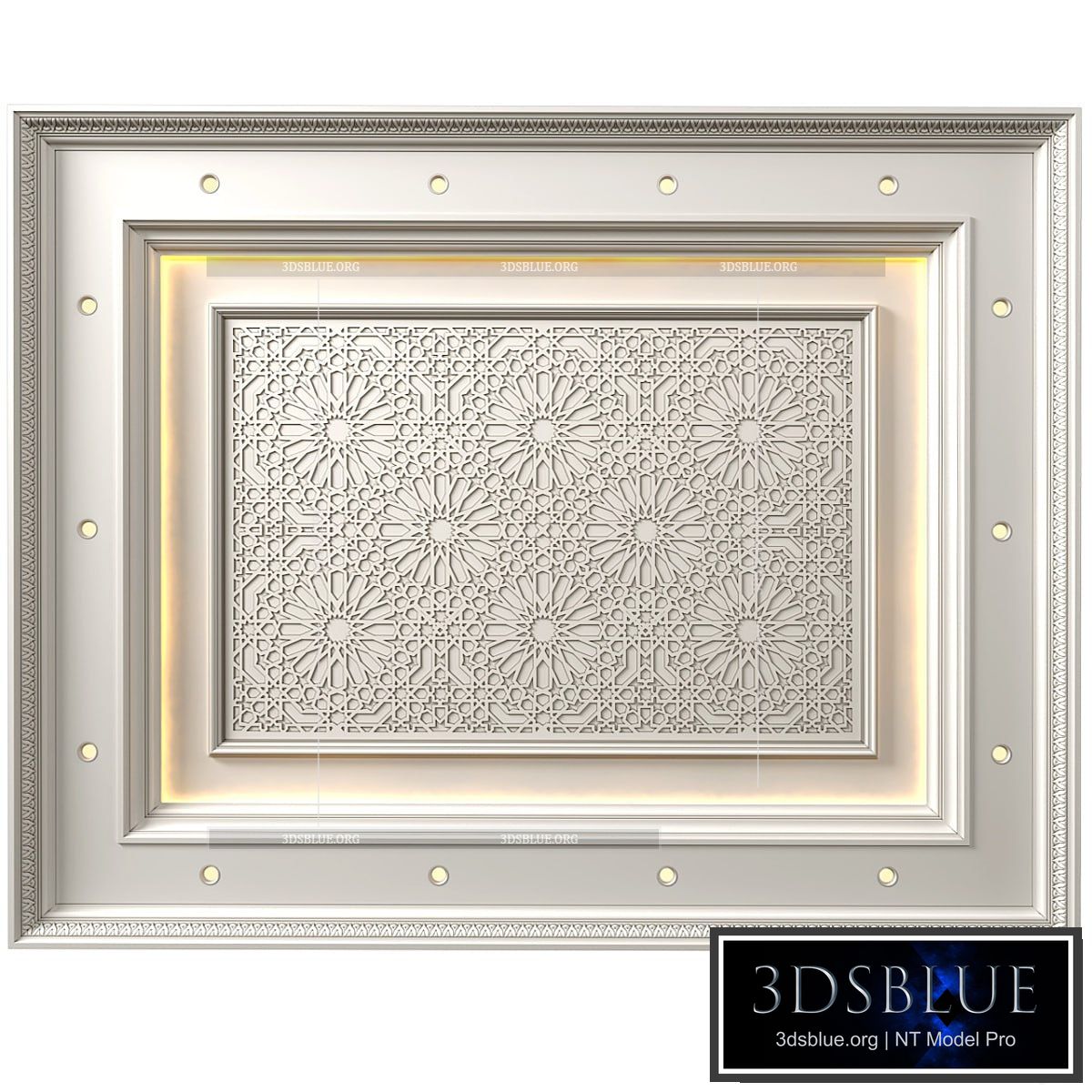 Ceiling in oriental style. Arabic decorative ceiling.Oriental Eastern Ceiling Classic 3DS Max - thumbnail 3