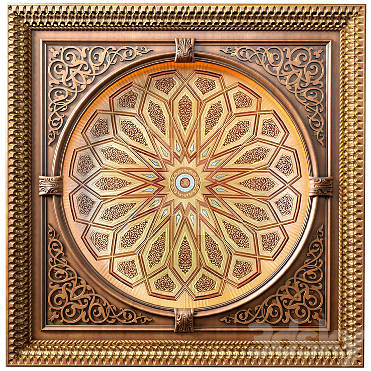 Ceiling in oriental style .Arabic Majlis Ceiling .Islamic Ceiling Eastern Set 3DS Max Model - thumbnail 1