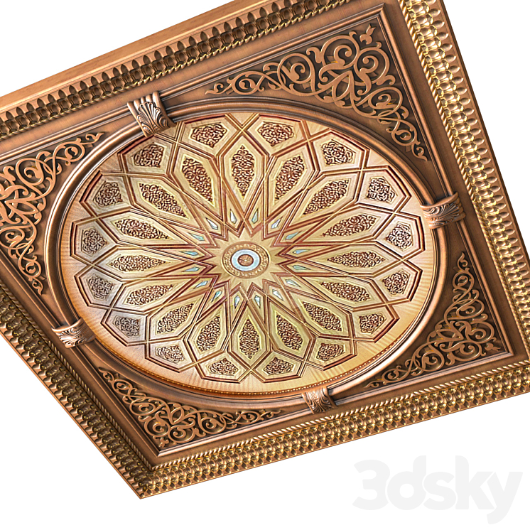 Ceiling In Oriental Style .Arabic Majlis Ceiling .Islamic Ceiling ...