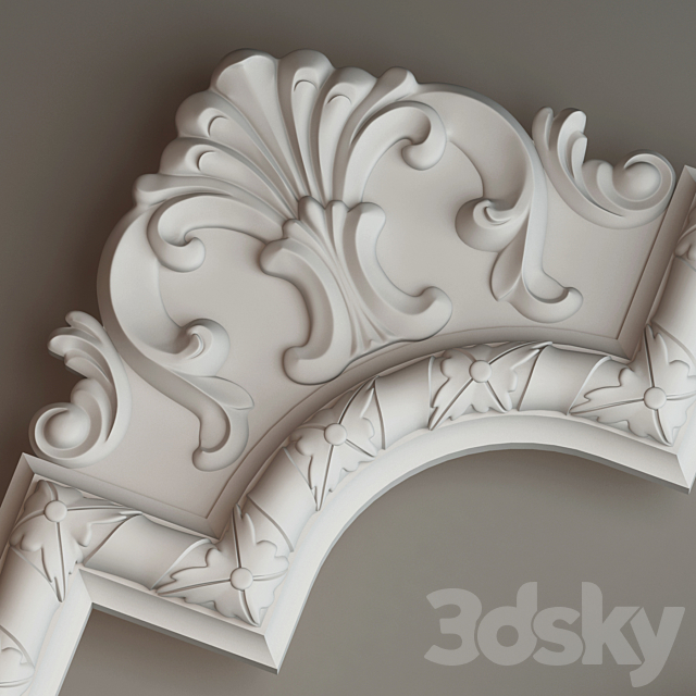 Ceiling molding corner pieces “Gaudi Decor” 3DSMax File - thumbnail 2