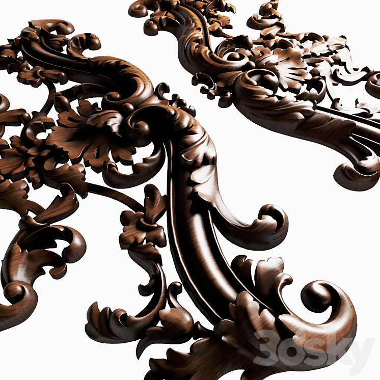 Centralnii dekor wood 5569 3DS Max - thumbnail 2