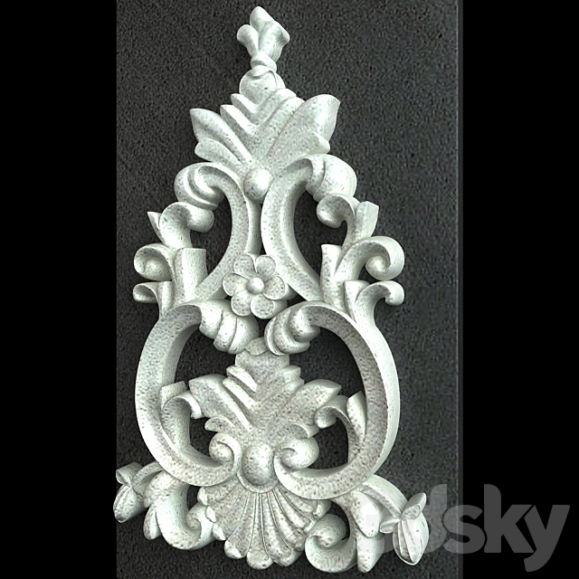 Classic Carving Ornamment 001 3DS Max Model - thumbnail 2