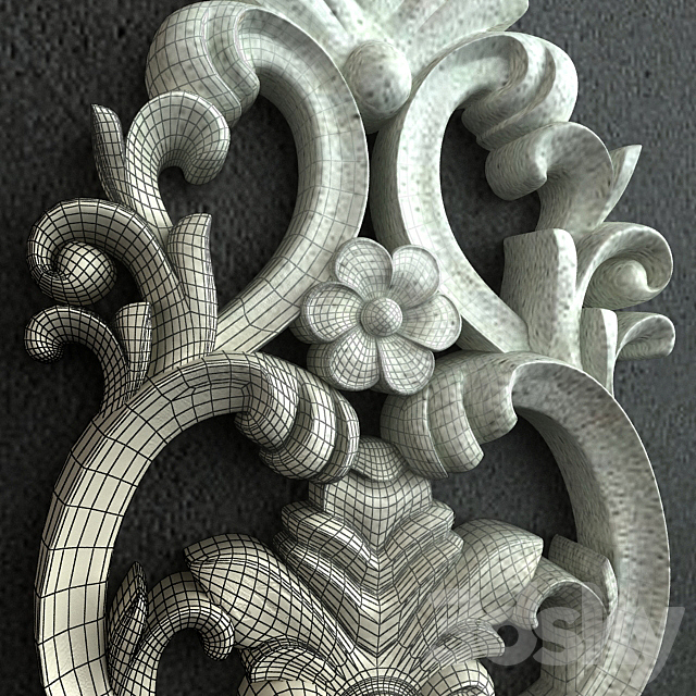 Classic Carving Ornamment 001 3DS Max Model - thumbnail 3