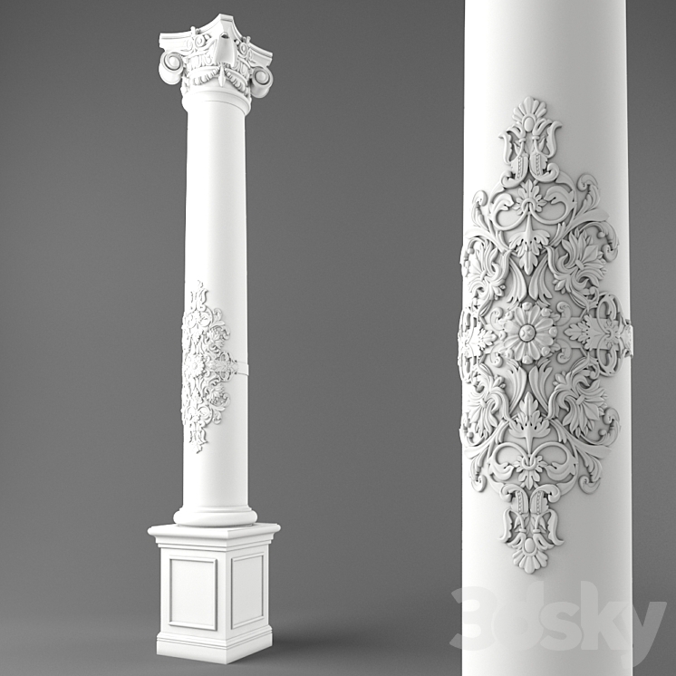 classic column 3DS Max - thumbnail 2