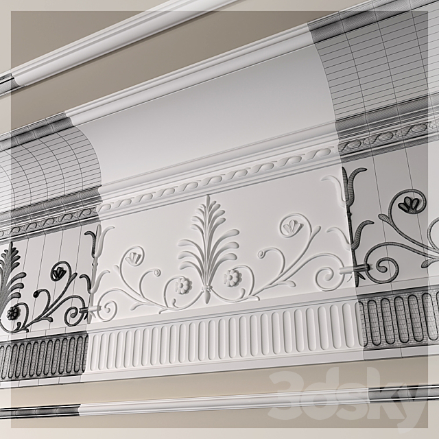 Classic cornice 3ds Max - thumbnail 1