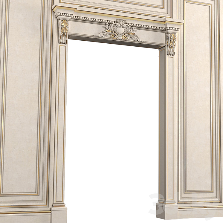 Classic Door Portal. Wall Panels.Arched Opening 3DS Max - thumbnail 2