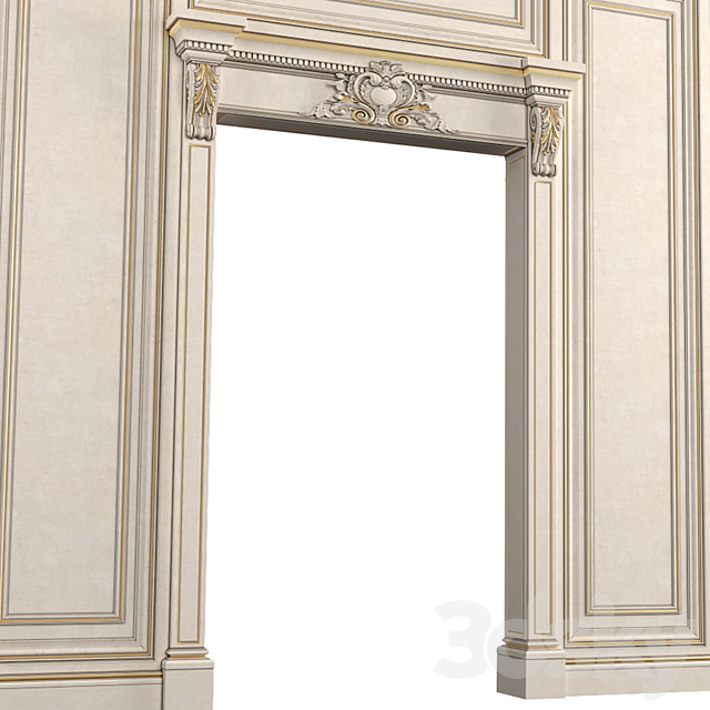 Classic Door Portal. Wall Panels.Arched Opening 3DSMax File - thumbnail 2