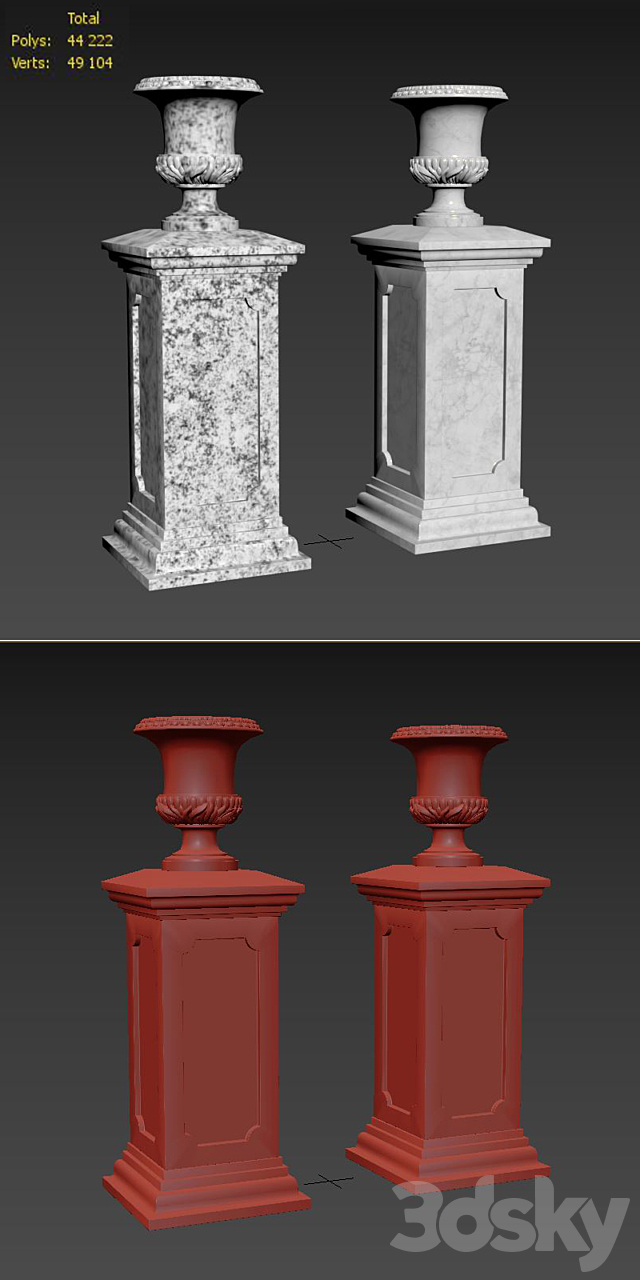 Classic vase 01. Vase Medicis 3DSMax File - thumbnail 3