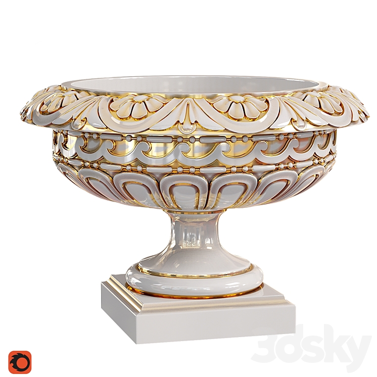 Classic vase 04. Longwood Rosette Urn 3DS Max - thumbnail 1