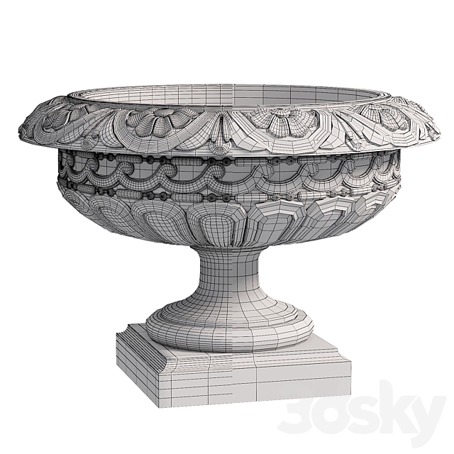 Classic vase 04. Longwood Rosette Urn 3DSMax File - thumbnail 3