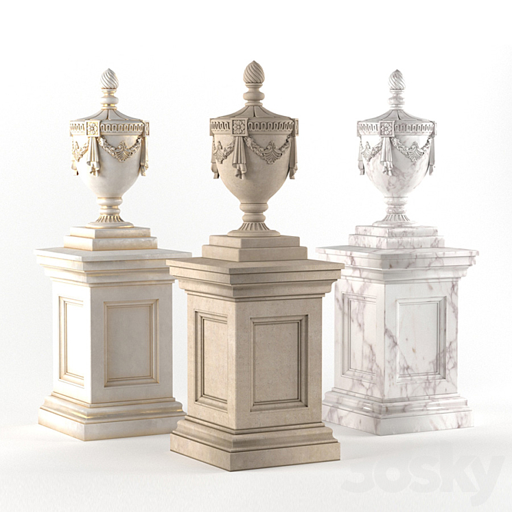 Classic vase for decorating the facade 3DS Max - thumbnail 1