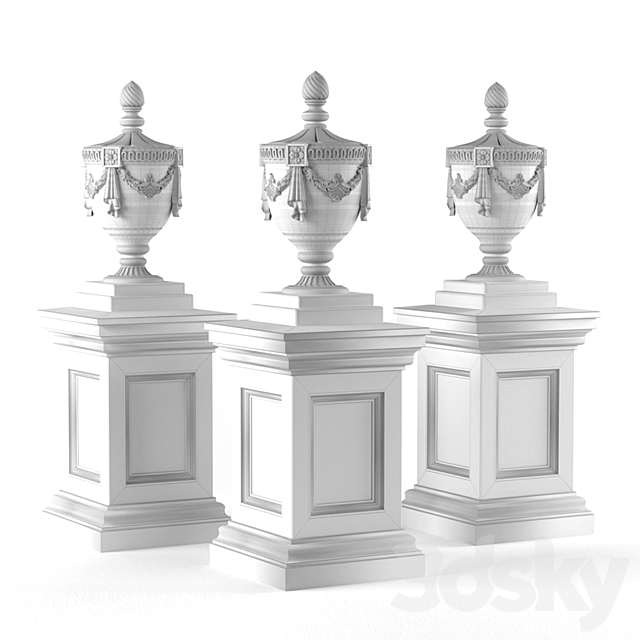 Classic vase for decorating the facade 3DSMax File - thumbnail 3