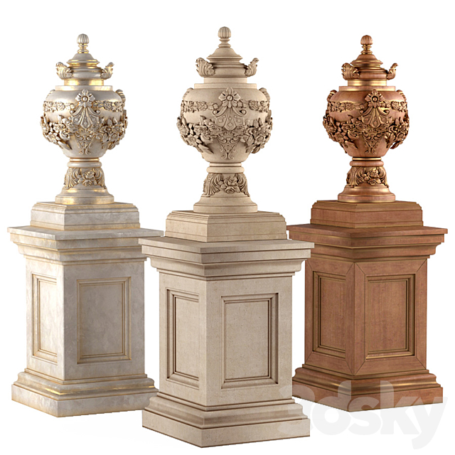 Classic vase for decoration of the facade and interior 3DSMax File - thumbnail 1