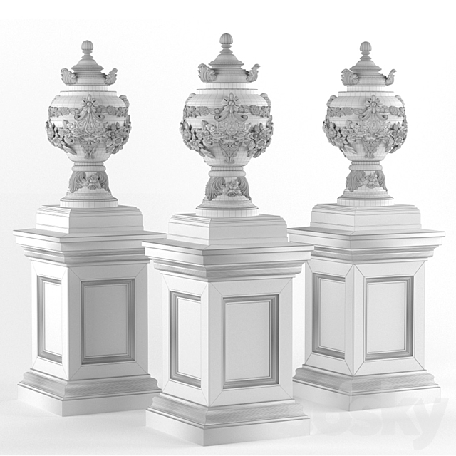 Classic vase for decoration of the facade and interior 3DSMax File - thumbnail 3