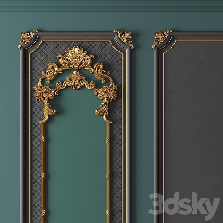 classic wall molding 02 3DS Max Model - thumbnail 2