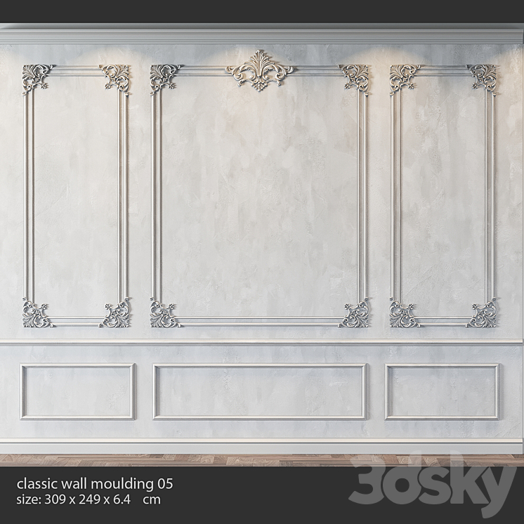 classic wall molding 05 3DS Max Model - thumbnail 1