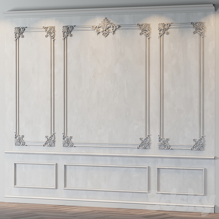 classic wall molding 05 3DS Max Model - thumbnail 2