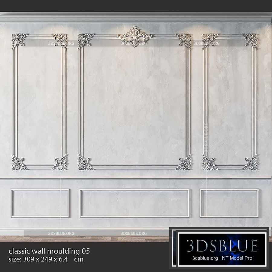 classic wall molding 05 3DS Max - thumbnail 3