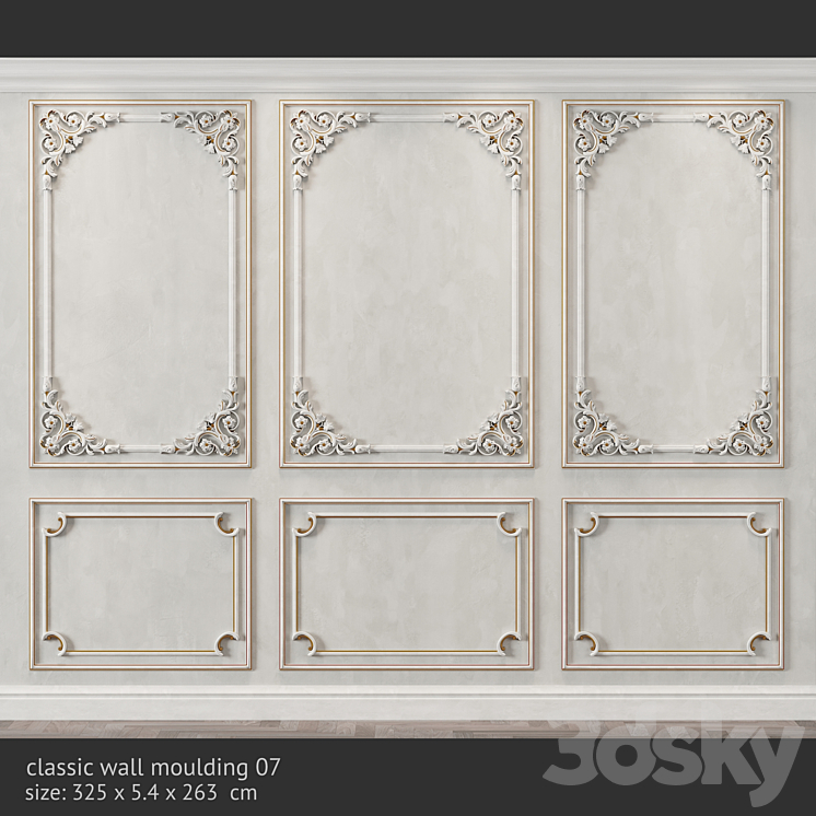 classic wall molding 07 3DS Max Model - thumbnail 1