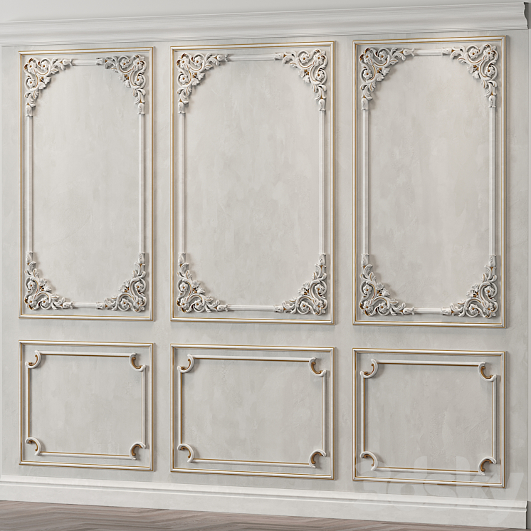 classic wall molding 07 3DS Max Model - thumbnail 2