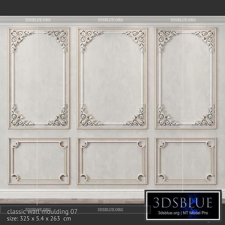 classic wall molding 07 3DS Max - thumbnail 3