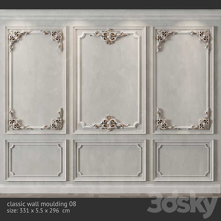 classic wall molding 08 3DS Max Model - thumbnail 1