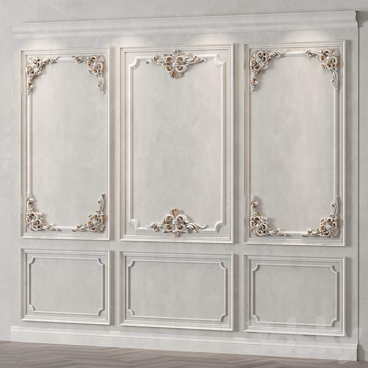 classic wall molding 08 3DS Max Model - thumbnail 2