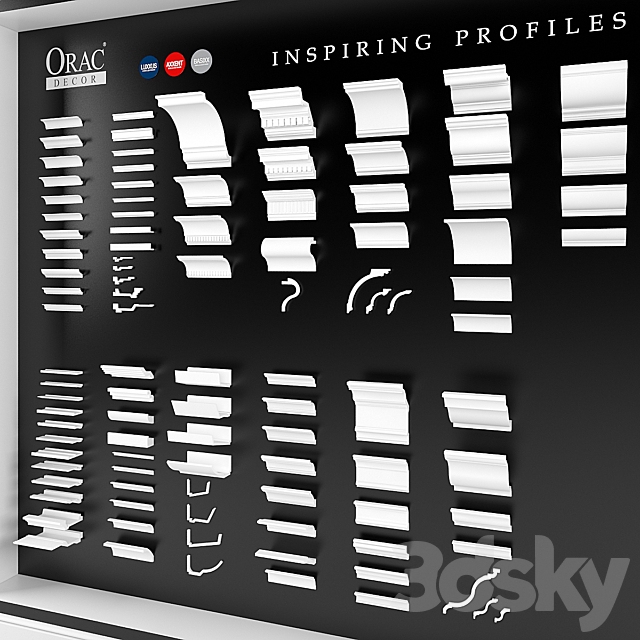 Collection of ceiling moldings Orac Decor (85 profiles) 3DSMax File - thumbnail 3