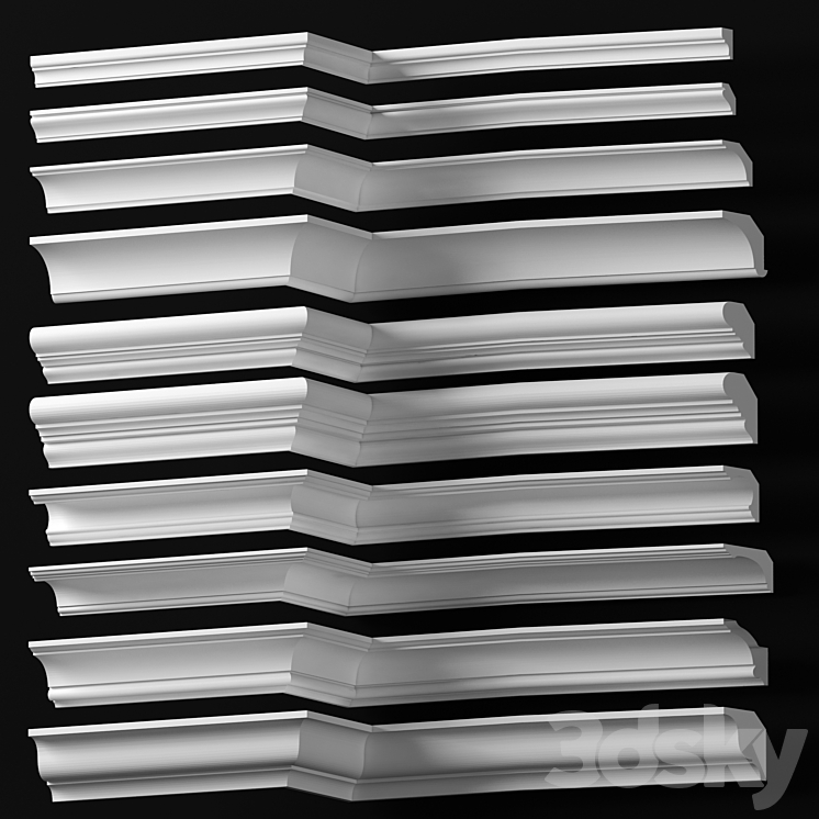 Collection of Cornices – Dikart p.5 3DS Max - thumbnail 1