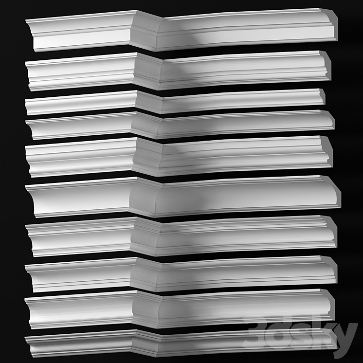 Collection of Cornices – Dikart p.6 3DS Max - thumbnail 1