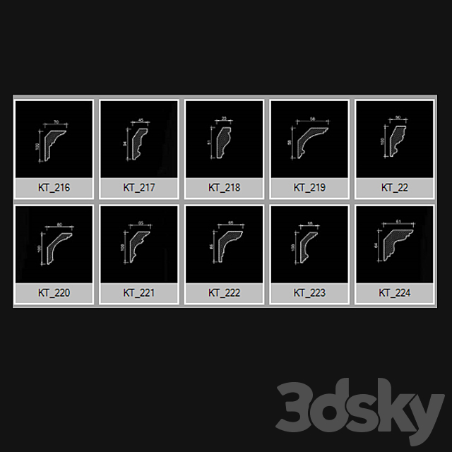 Collection of Cornices – Dikart p.6 3DS Max Model - thumbnail 2