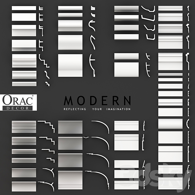 Collection of moldings. cornices and skirting boards Orac Decor. Modern (51 profile) 3DSMax File - thumbnail 1