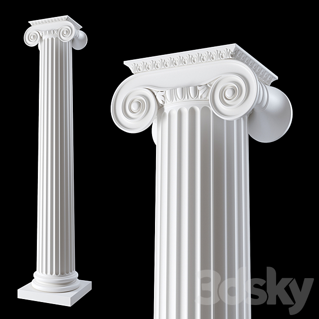 Column 005. Ionic order 3ds Max - thumbnail 1