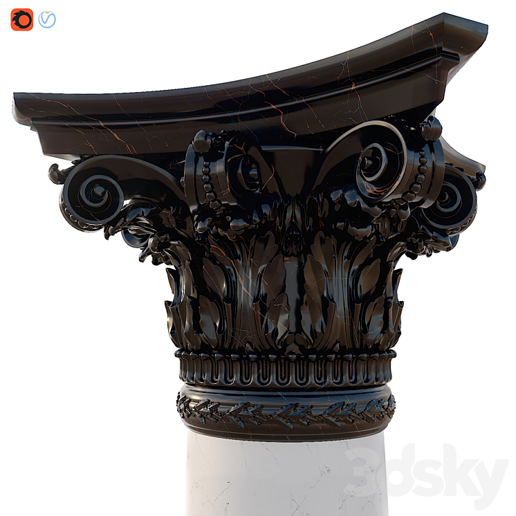 Column corinthian order 3DS Max - thumbnail 2