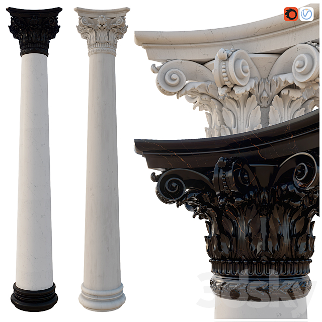 Column corinthian order 3DSMax File - thumbnail 1