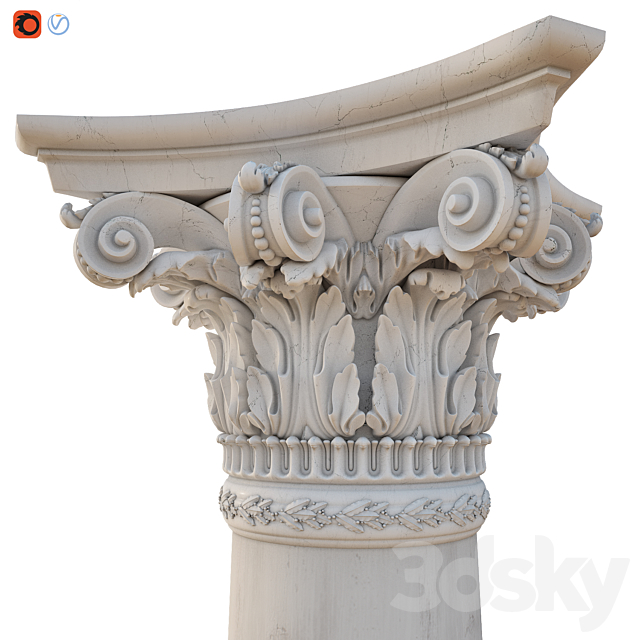 Column corinthian order 3DSMax File - thumbnail 3