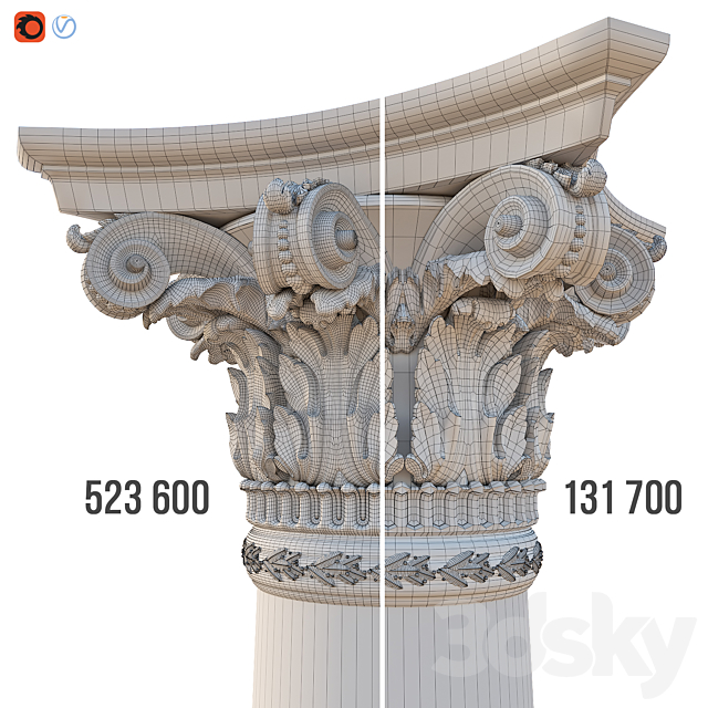 Column corinthian order 3DSMax File - thumbnail 4