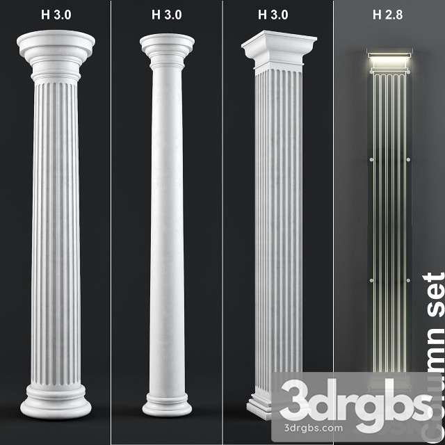 Column Set 4 3dsmax Download - thumbnail 1