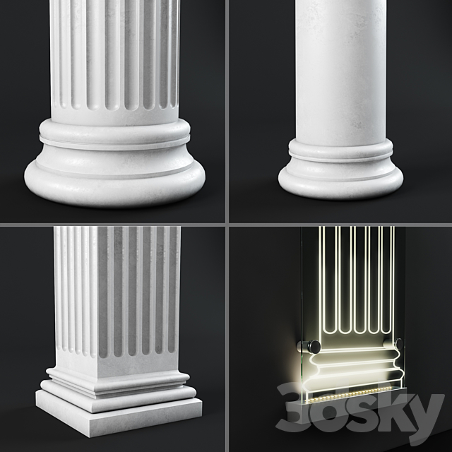 Column set – Set of 4 columns 3DSMax File - thumbnail 2