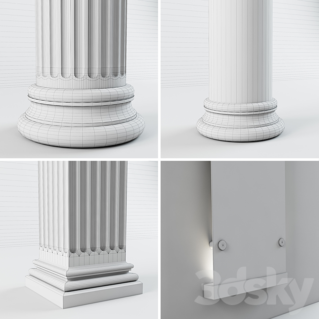 Column set – Set of 4 columns 3DSMax File - thumbnail 3