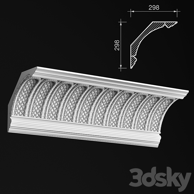 Cornice KD109 3DS Max Model - thumbnail 2