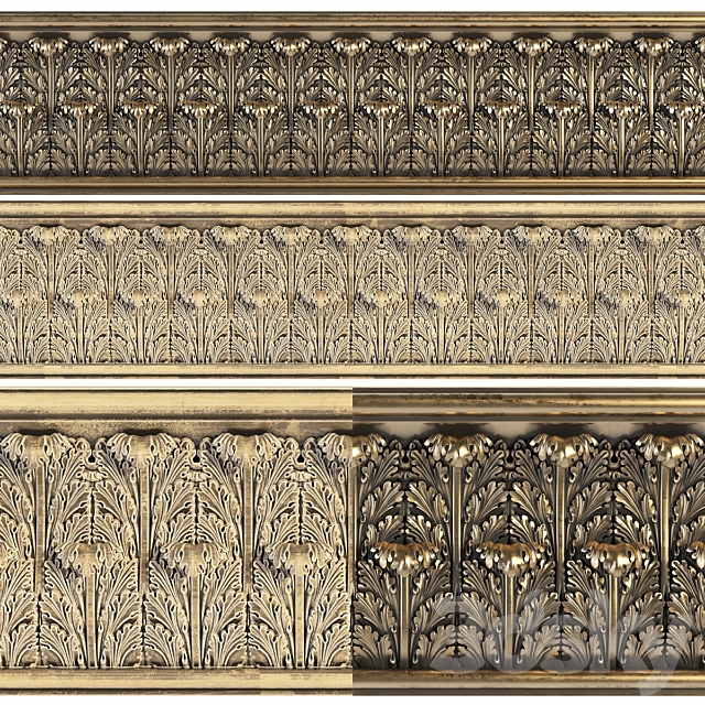 Cornice with leaves 3DSMax File - thumbnail 1