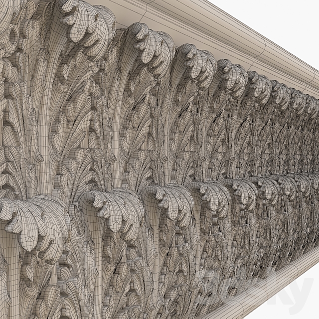 Cornice with leaves 3DSMax File - thumbnail 4